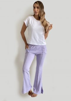 Set Martina pantalón lila, blusa blanca